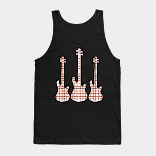 Red Black Plaid Matching Christmas Pattern Bass Player Tank Top